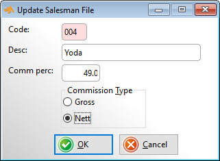 Commission Management Software Step 3 - Choose the commission percent and commission type